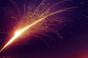 Obraz premium Beautiful fireworks on the night sky For Celebration