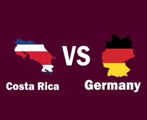 Costa Rica And Germany Map Flag With Names Symbol Design North America And Europe football Final Vector North American And European Countries Football Teams Illustration