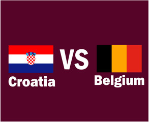 Croatia And Belgium Flag Emblem With Names Symbol Design Europe football Final Vector European Countries Football Teams Illustration