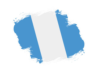 Naklejka premium Stroke brush textured flag of guatemala on white background