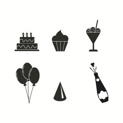 Holiday. Simple Related Vector Icons