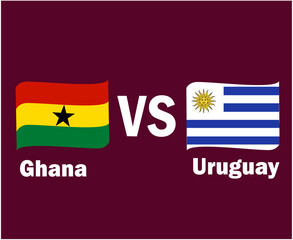 Ghana And Uruguay Flag Ribbon With Names Symbol Design Latin America And Africa football Final Vector Latin American And African Countries Football Teams Illustration