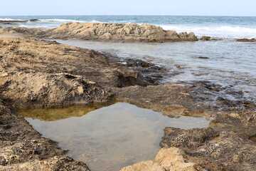 Coast of the Mediterranean Sea in northern Israel.