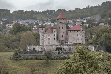 Naklejka premium Castle of Montrottier in France.