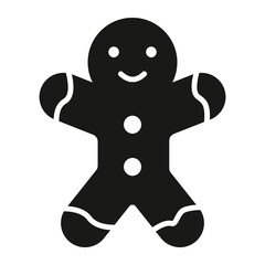 gingerbread solid icon isolated on white background