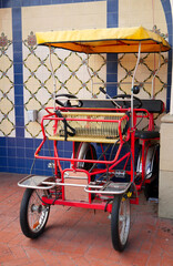Fototapeta premium Pedicab rickshaw in Santa Barbara, California, USA