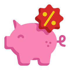 piggy bank flat icon