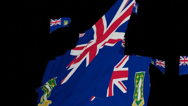 Virgin Islands-british flag waving in the wind with high quality with transparent background	