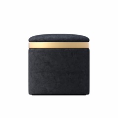 soft pouf isolated on white background, interior furniture, 3D illustration, cg render