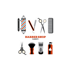 SET OF BARBER SHOP ICON VECTOR