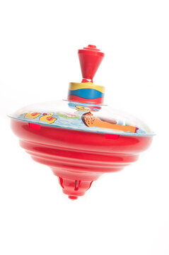 retro top spinning toy isolated