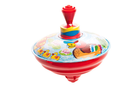 retro top spinning toy isolated