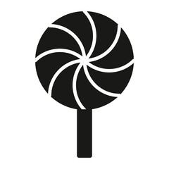 Lollipop glyph icon isolated on white background