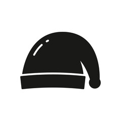 Santa cap glyph icon isolated on white background