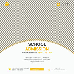 Kids back to school education admission social media post banner template 09
