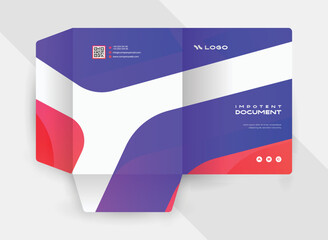 Creative presentation folder or document file template design 