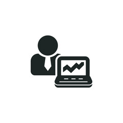 Stock trader icon isolated on white background