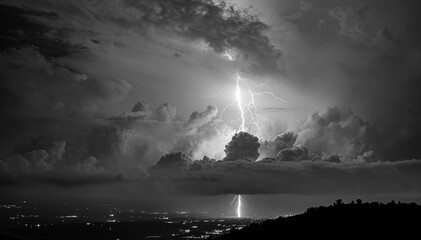 lightning landscape in Italy