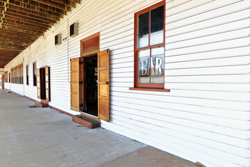 Long porch of large wooden building dating from AD 1911. Malanda-Australia-290