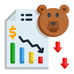 bear market flat icon