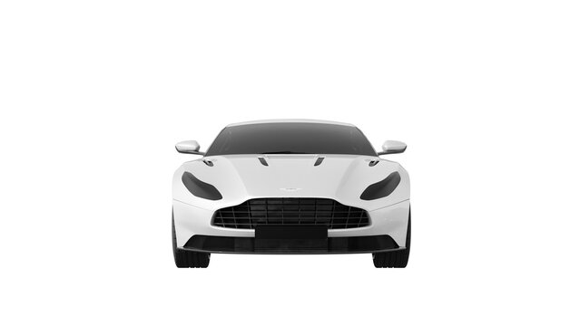 FRONT view of white car isolated on white, CEVROLET CORVET  png transparent background 3d rendering
