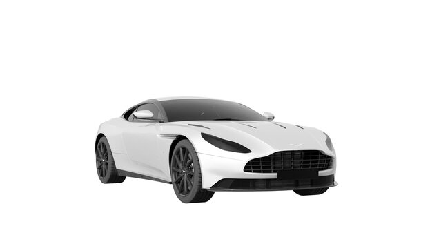 FRONT view of white car isolated on white, CEVROLET CORVET  png transparent background 3d rendering