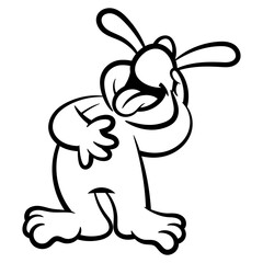 Cartoon illustration of A Dog laughing out loud. Best for outline, logo, and coloring book with pet themes