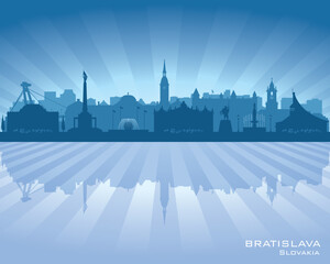 Bratislava Slovakia city skyline vector silhouette
