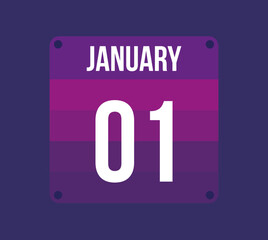 1 january calendar date. Calendar icon for january. Banner for holidays and special dates