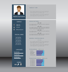 Professional CV resume template design.