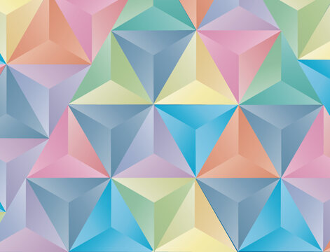 Vector abstract irregular polygon background with a triangle pattern in full multicolor.