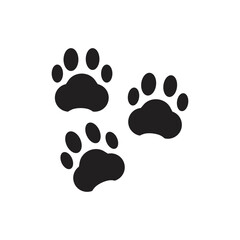 Fototapeta na wymiar Dog or Cat Paw Print, Animal Feet. Flat Vector Icon