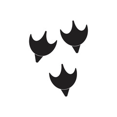 Animal Footprint, Duck Paw, Goose Trace. Flat Vector Icon