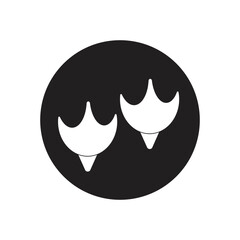 Animal Footprint, Duck Paw, Goose Trace. Flat Vector Icon