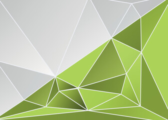 Abstract polygonal green and grey background. Vector blurry triangle background design.