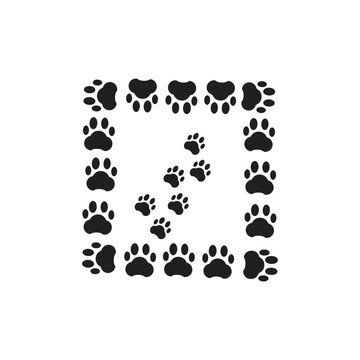 Dog or Cat Paw Print, Animal Feet. Flat Vector Icon