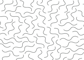 Seamless abstract curved lines pattern in retro Memphis fashion 80-90s. It can be used in printing, website backdrop, and fabric design.
