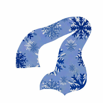 knitted hat with a bubon,scarf,mittens, winter handwear,knitted mittens with a pattern of knitted snowflakes in blue,white colors blue christmas background with snowflakes