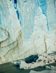 Ice wall of the Perito Moreno Glacier in Patagonia Argentina