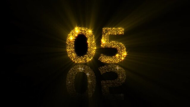 Happy New Year 2023 golden particles opener on gold firework background new year resolution concept.