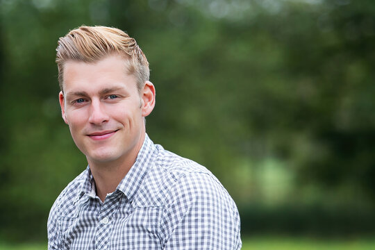 Portrait of a handsome blond young man