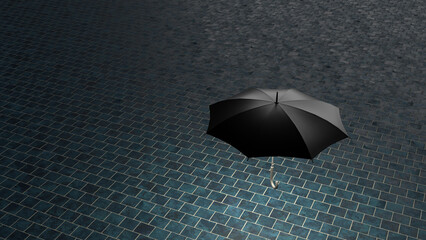 Regenschirm leuchtet und beschützt abstrakt Konzept 3D Rendering retro Look - 549286305