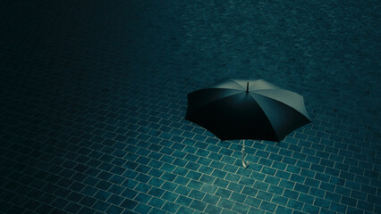 Regenschirm leuchtet und beschützt abstrakt Konzept 3D Rendering retro Look - 549286311