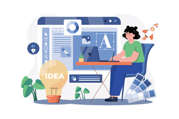 Graphic Designer Illustration concept on white background