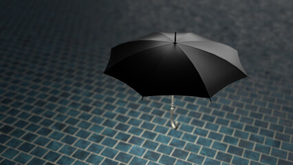 Regenschirm leuchtet und beschützt abstrakt Konzept 3D Rendering retro Look - 549286334
