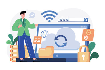 Chief Technology Officer Illustration concept on white background