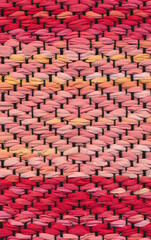 Closeup rag rug in warm colors