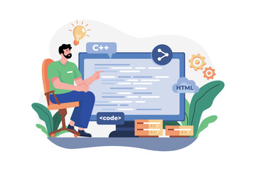 It Professional Illustration concept on white background