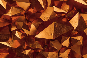 3D Rendering background copper polygonal - 549288381