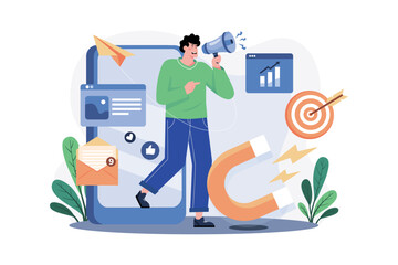 Marketing Specialist Illustration concept on white background